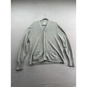 Vintage Macy's Supre-Macy Sweater Mens XL Gray Cardigan Orlon Acrylic V Neck 60s